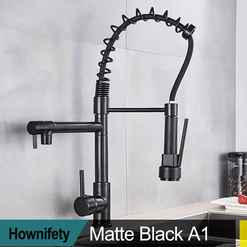 Hownifety Spring Kitchen Faucet with Pull Down Spout