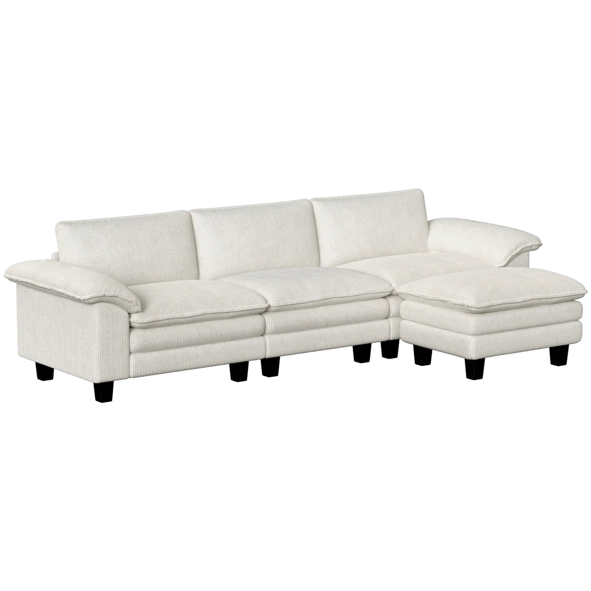 Homcom Modern Velvet Modular Sectional Living Room Sofa