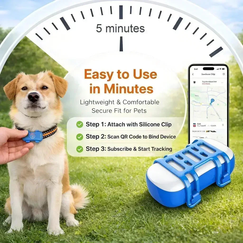 WANWAYTECH GPS Pet Tracker 4G for Pets Real Time Tracking IP67 Waterproof