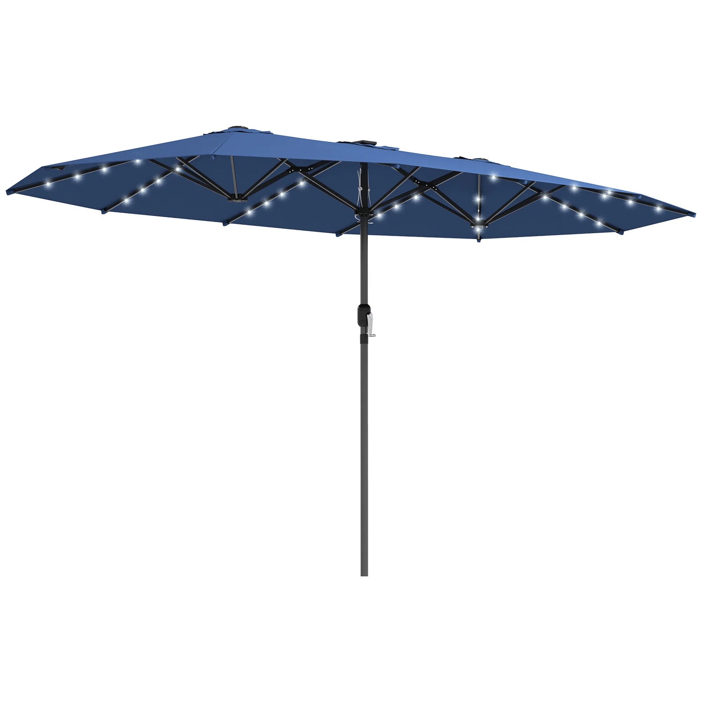 Double-Sided Outdoor Sun Umbrella With LED Solar Lights
