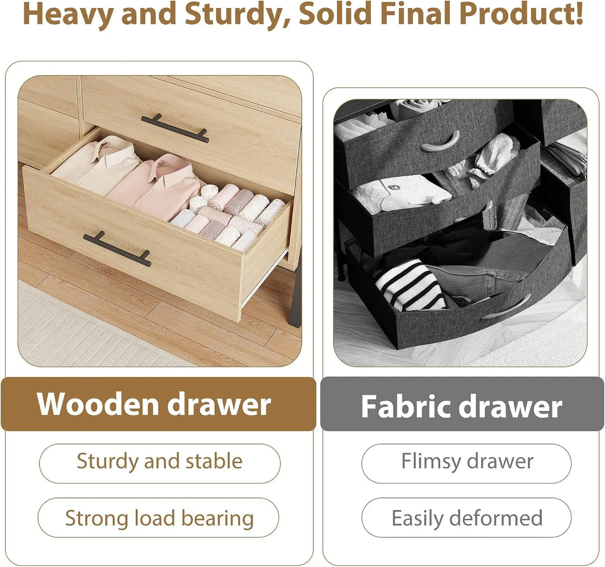 Garvee Modern Wooden Dresser Chest With Spacious Drawer Storage