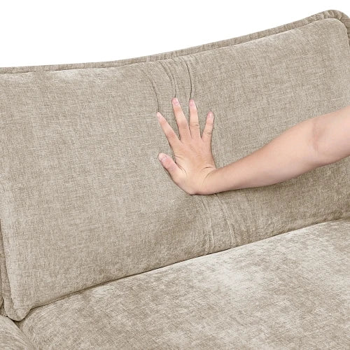 Modern Armless Chair Chenille Fabric Upholstery With Durable Plywood Frame