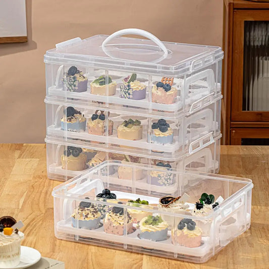Bymaocar Stacking Cupcake Carrier And Holder Boxes