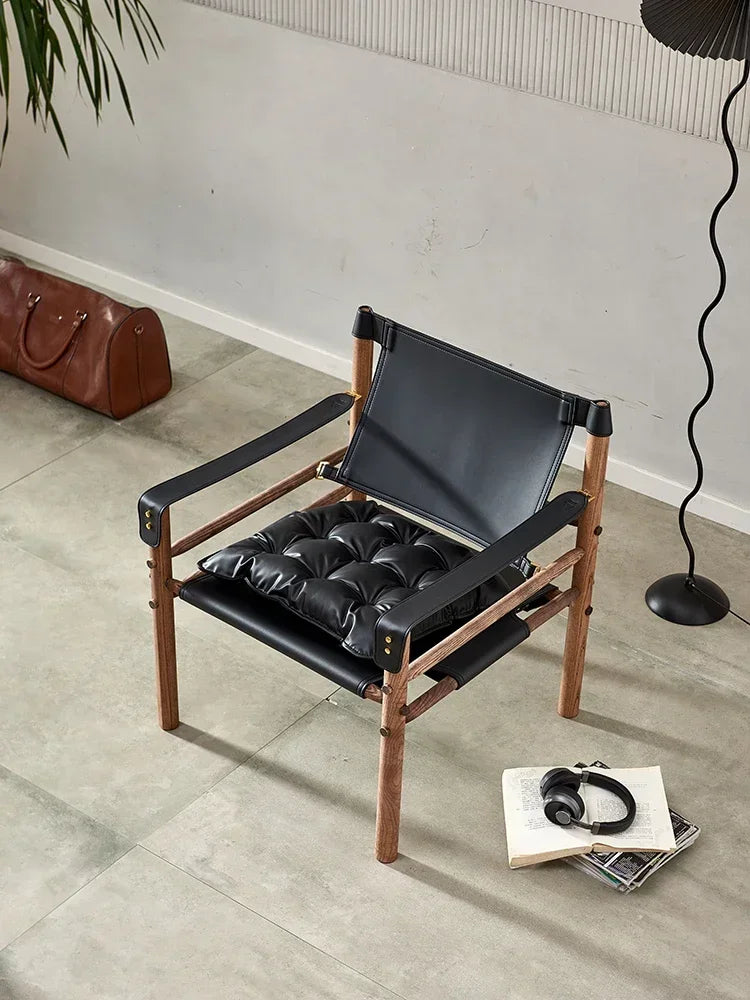 ADDE MID CENTURY SAFARI CHAIR, Art Solid Wood Lounge Chair, Single Designer Vintage Sofa Chair. Home Furniture lounge chair