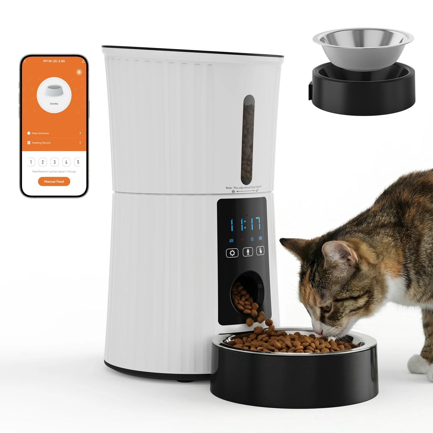 JHK WiFi Timed Cat Feeder With App Control Indoor Programmable