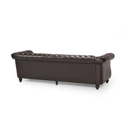 Chesterfield Sofa Button Tufting Nailhead Trim Scrolled Arms Low Profile