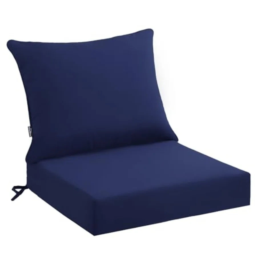 Outdoor Patio Seat Cushions Waterproof Fade Resistant With Removable Cover