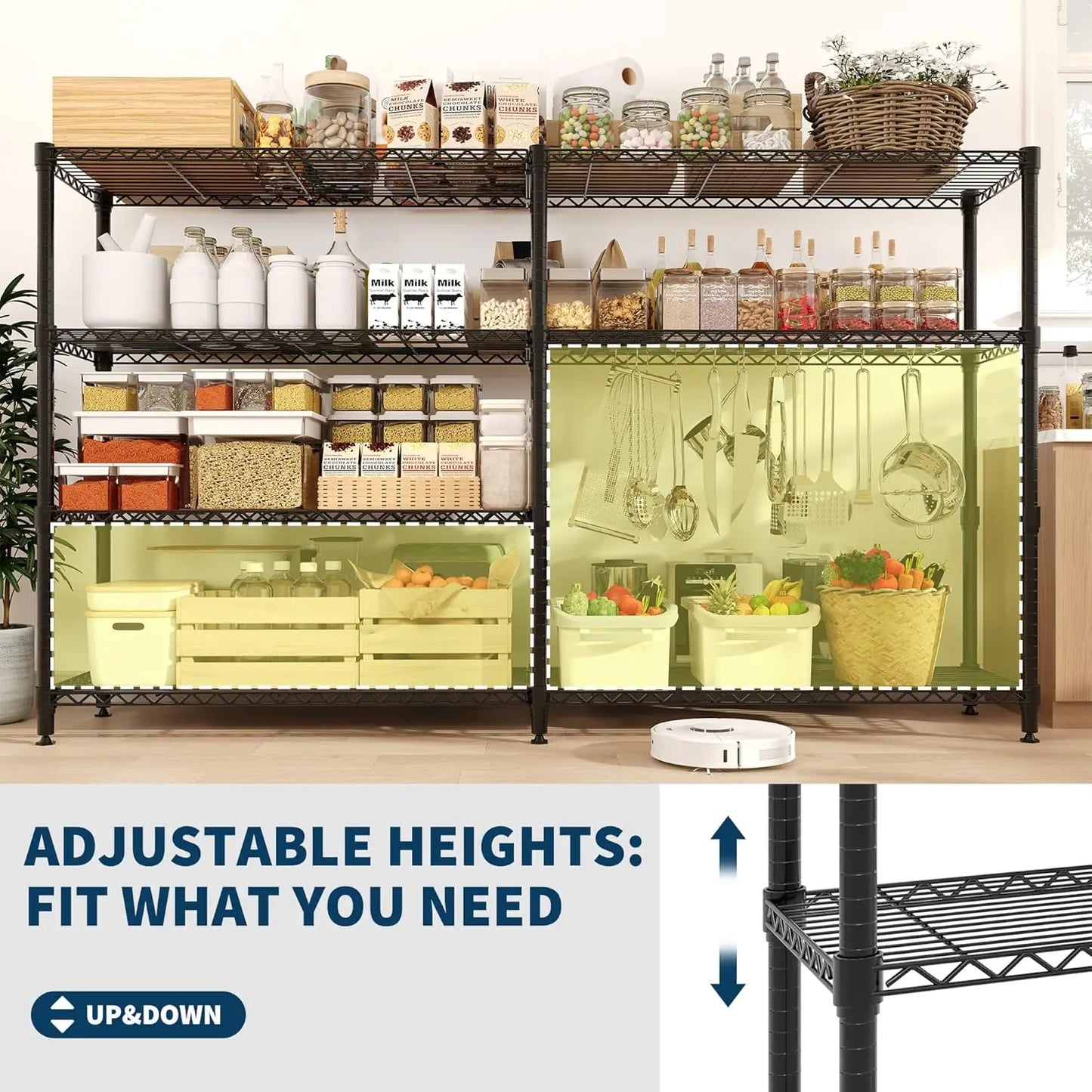 TWISTER.CK Heavy Duty 5 Tier Metal Shelving Unit For Kitchen Garage