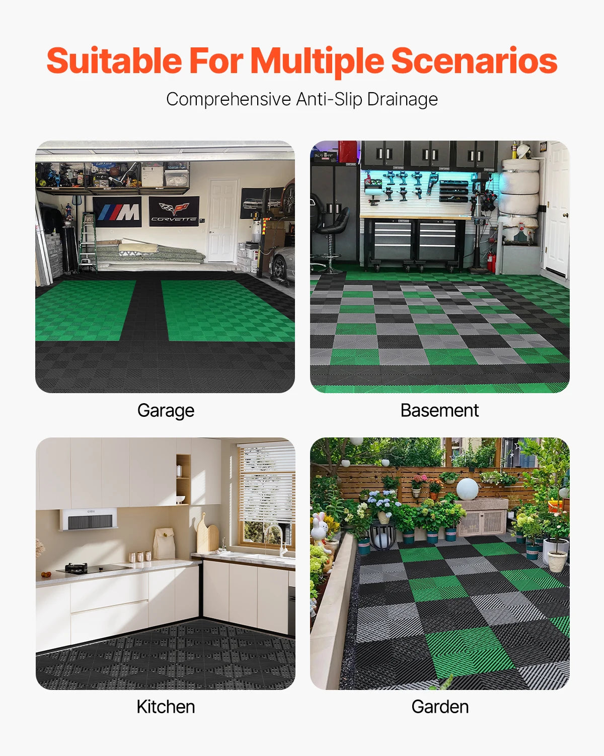 Interlocking Drainage Mat Non Slip PP Floor Tile Shower Mat