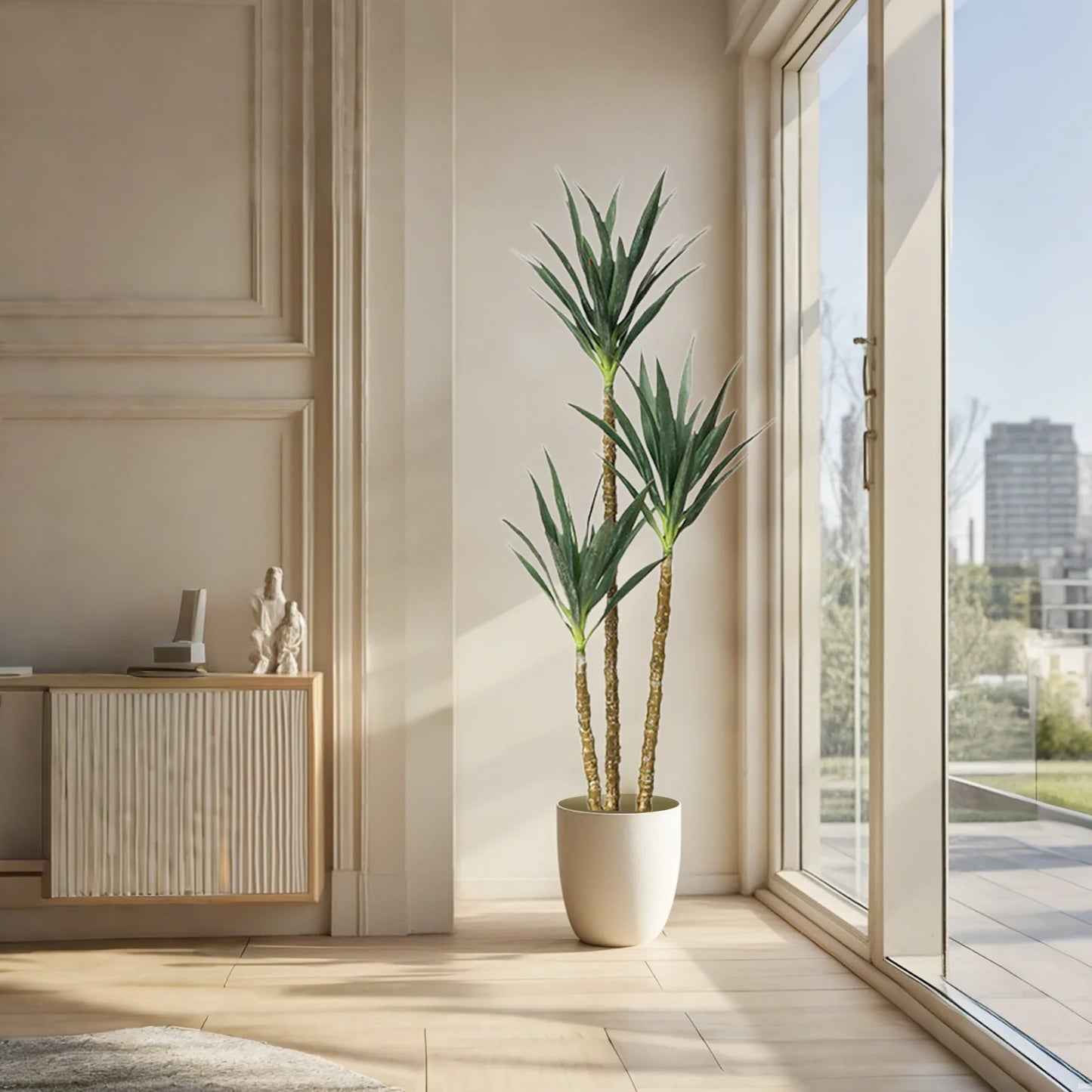 TWISTER.CK Artificial Agave Plant With Three Stems For Indoor Outdoor Decor