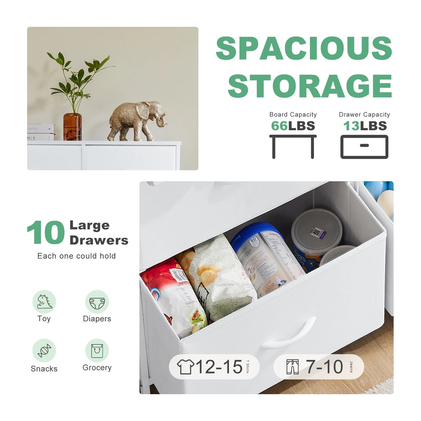 MCQ Living Room 10 Drawer Cabinet Storage Dresser Furniture