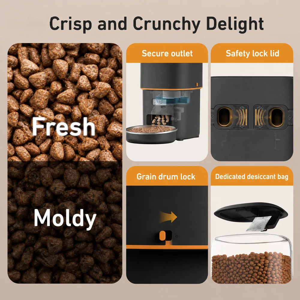 Nityers Automatic Cat Feeder with Timed Dispenser and Voice Recorder