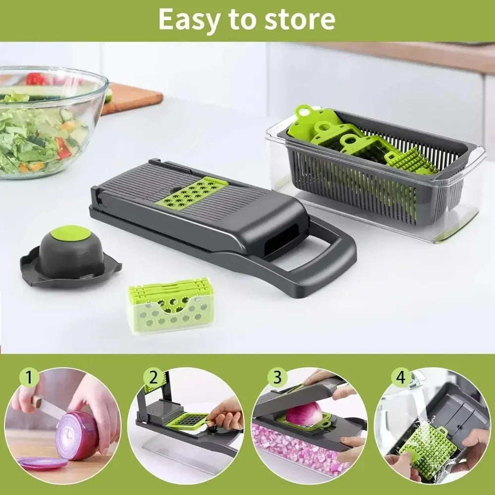 AEDG Multifunctional Vegetable Chopper Slicer Dicer Grater With Handle