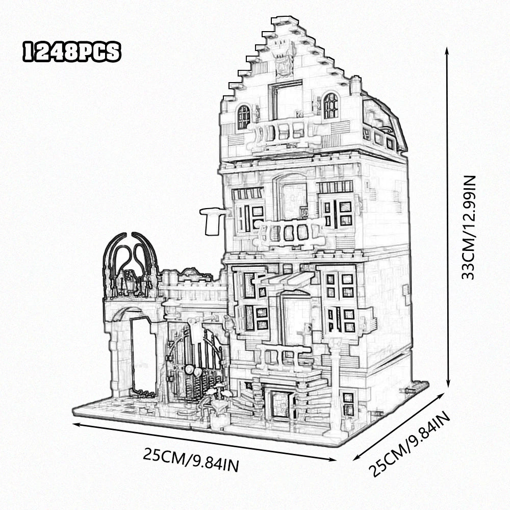 Downtown City Street View Building Blocks Set Assembly Square MOC