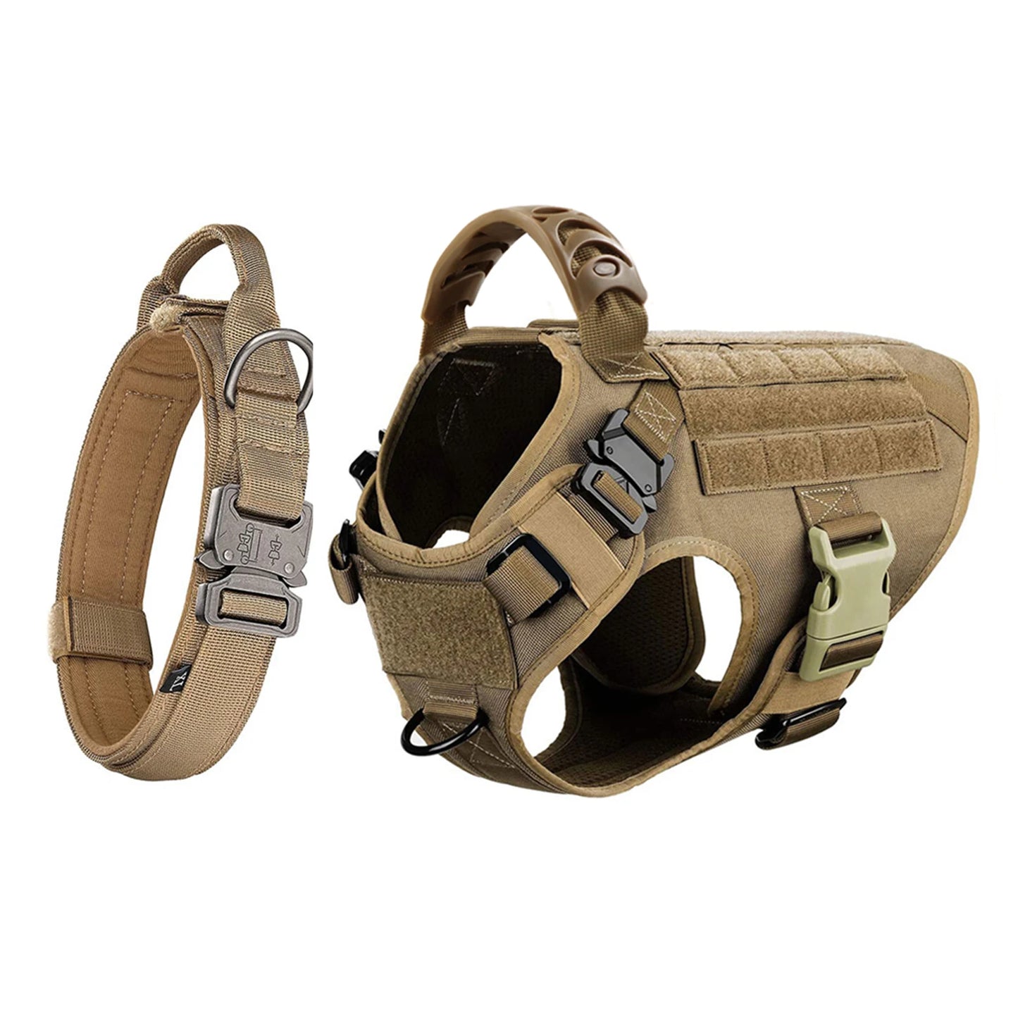 Durable Nylon Dog Harness And Collar Set For Outdoor Walking Training