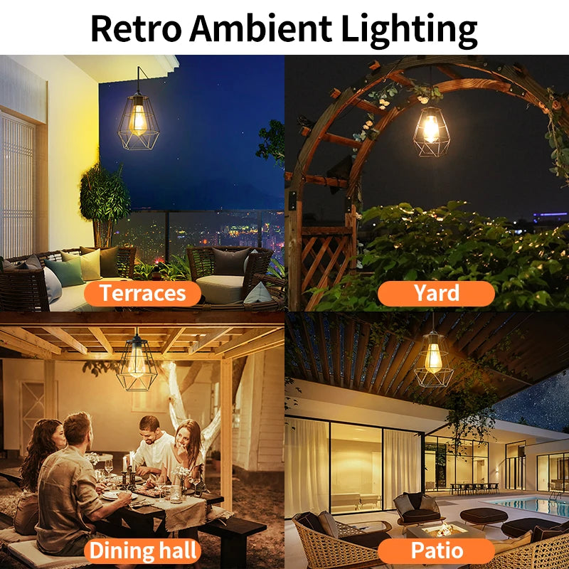Intelamp Waterproof Solar Pendant Lights For Indoor Outdoor Use