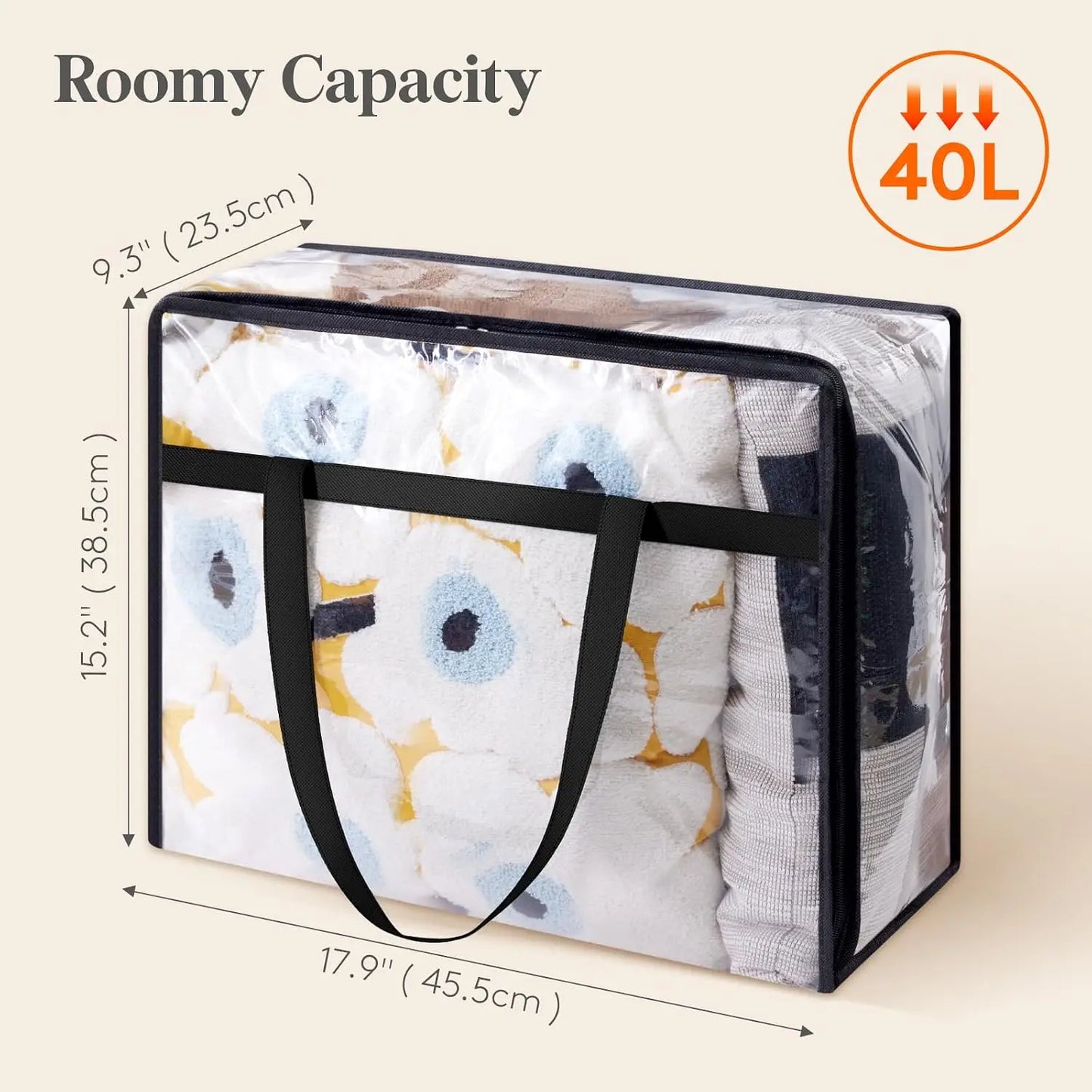 Clear Vinyl Clothes Storage Bags With Zipper 4 Pack