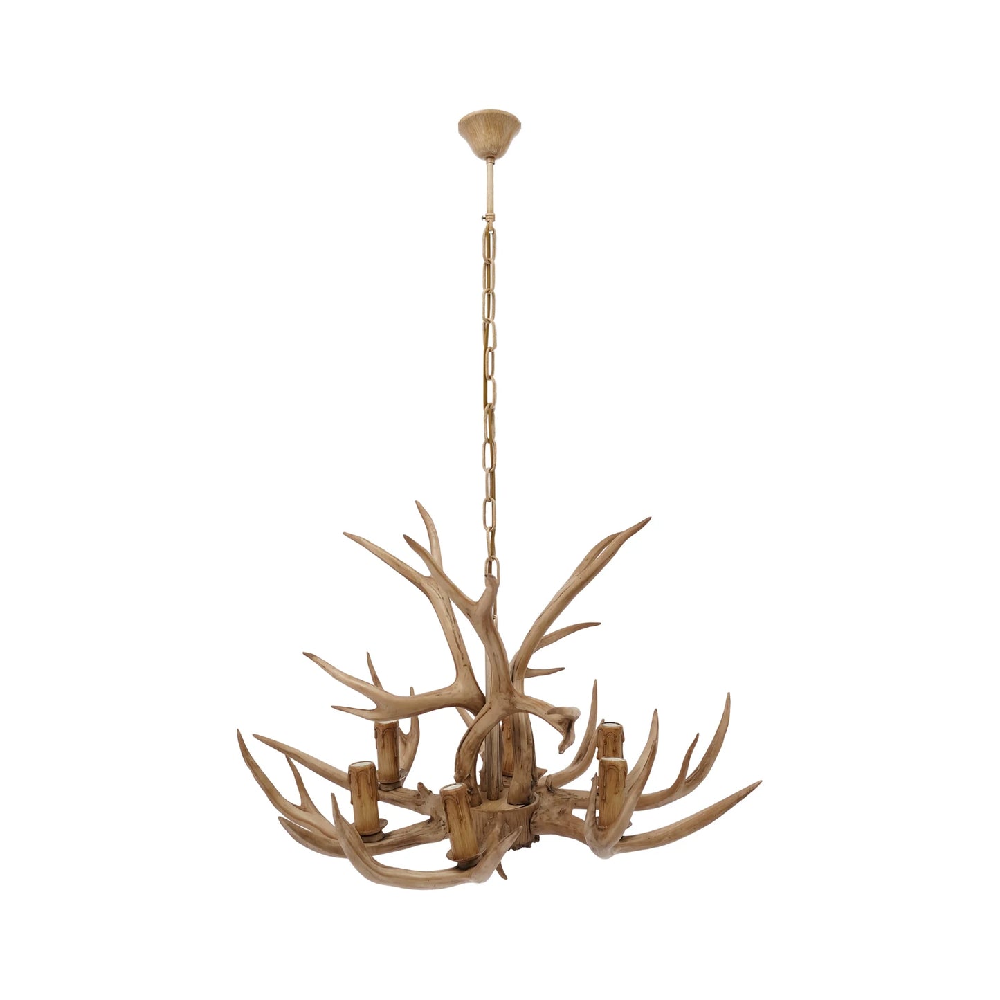 Resin Deer Antler Ceiling Light Chandelier Six Lights