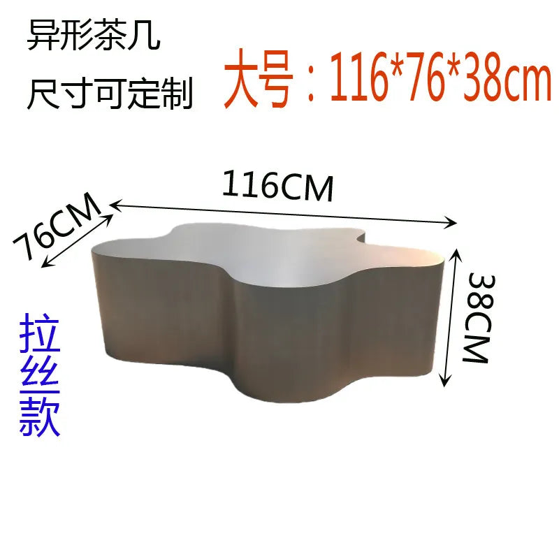 MDNG Modern Stainless Steel Coffee Table for Living Room Sealed Storage