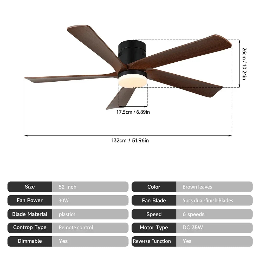 GreeLustr Ceiling Fan Lamp RGB LED Modern Dimming Pendant Light