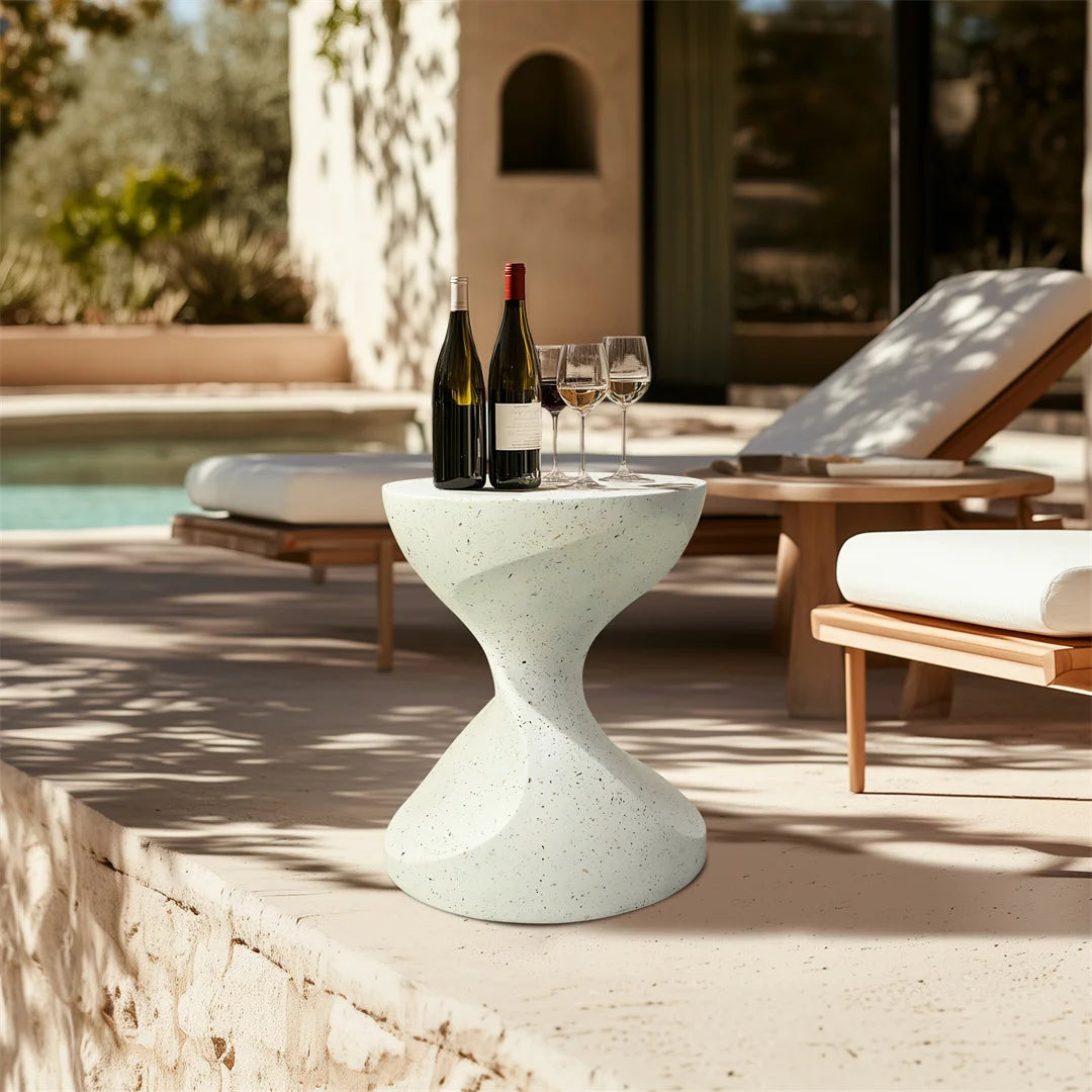 Lightweight Concrete Side Table Modern Living Room End Table Patio