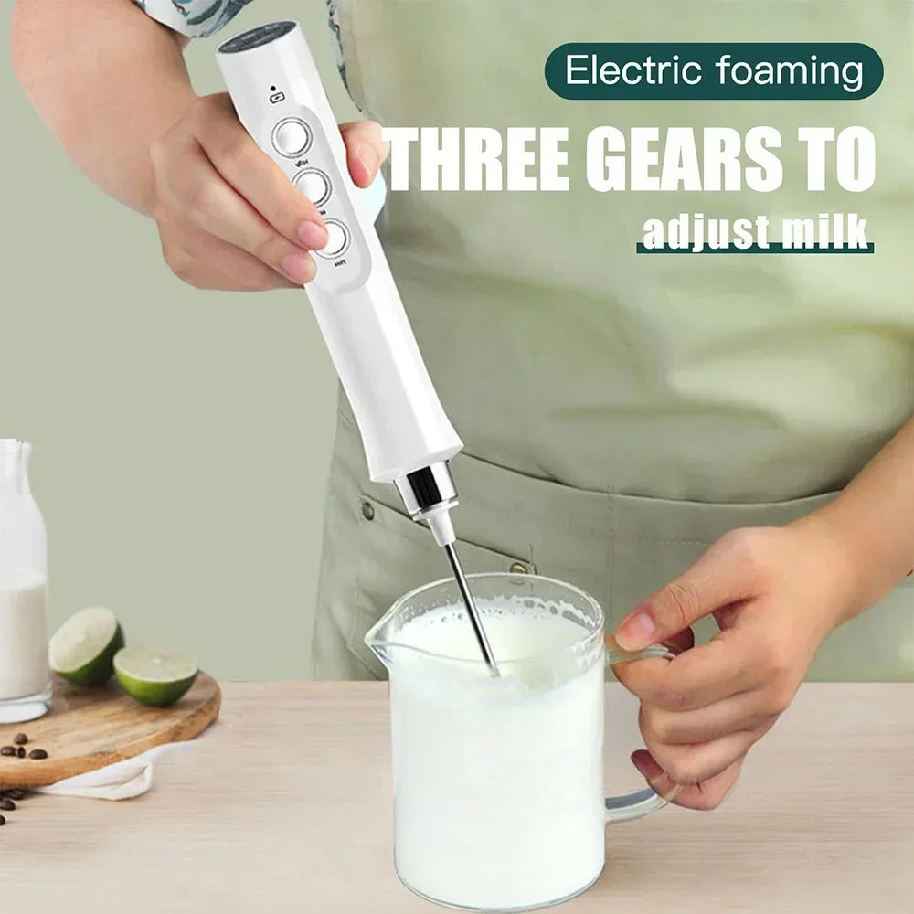 Stonego USB Rechargeable Milk Frother With Stainless Steel Whisk