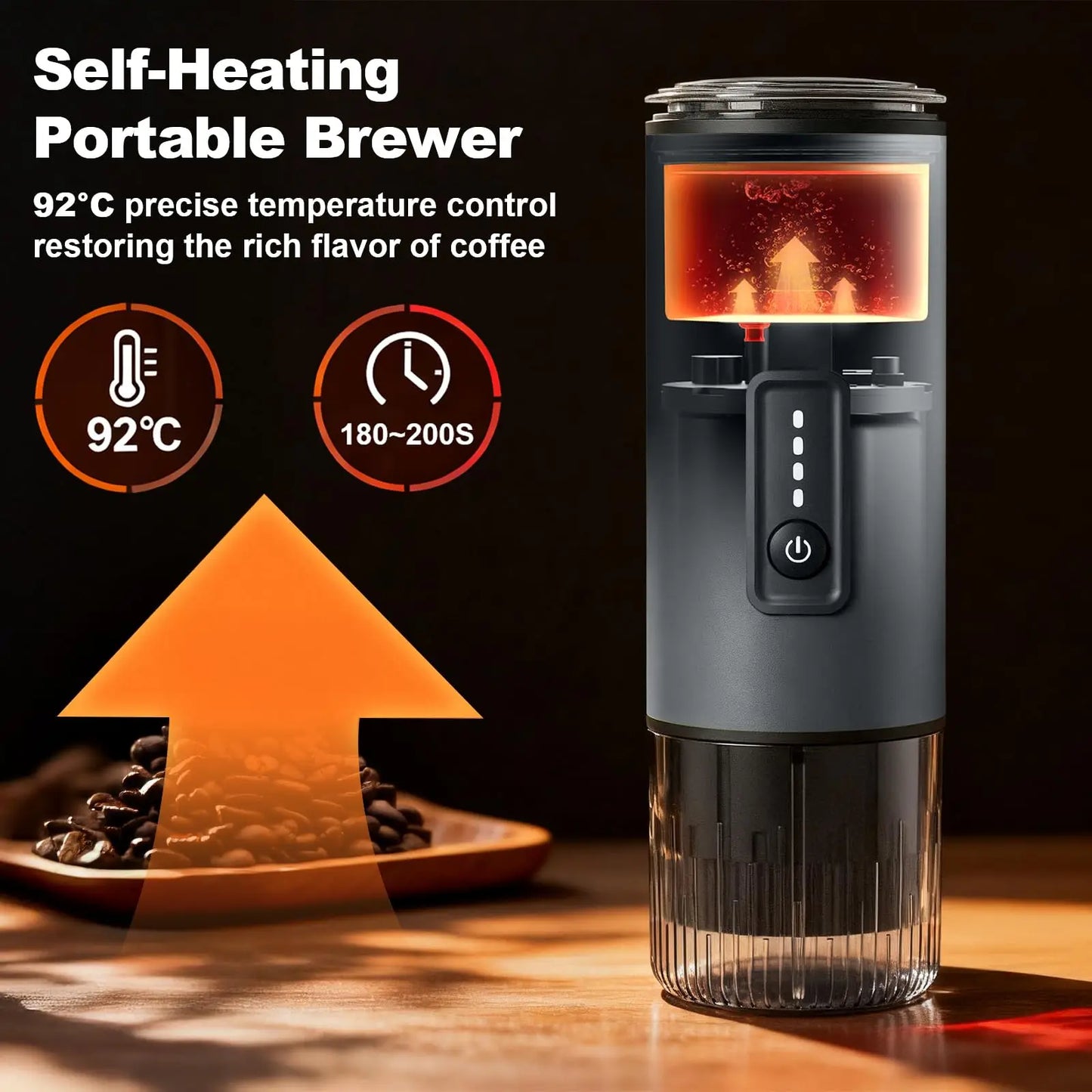 3 In 1 Portable Electric Espresso Coffee Maker With Rechargeable Battery And Aluminum Body
