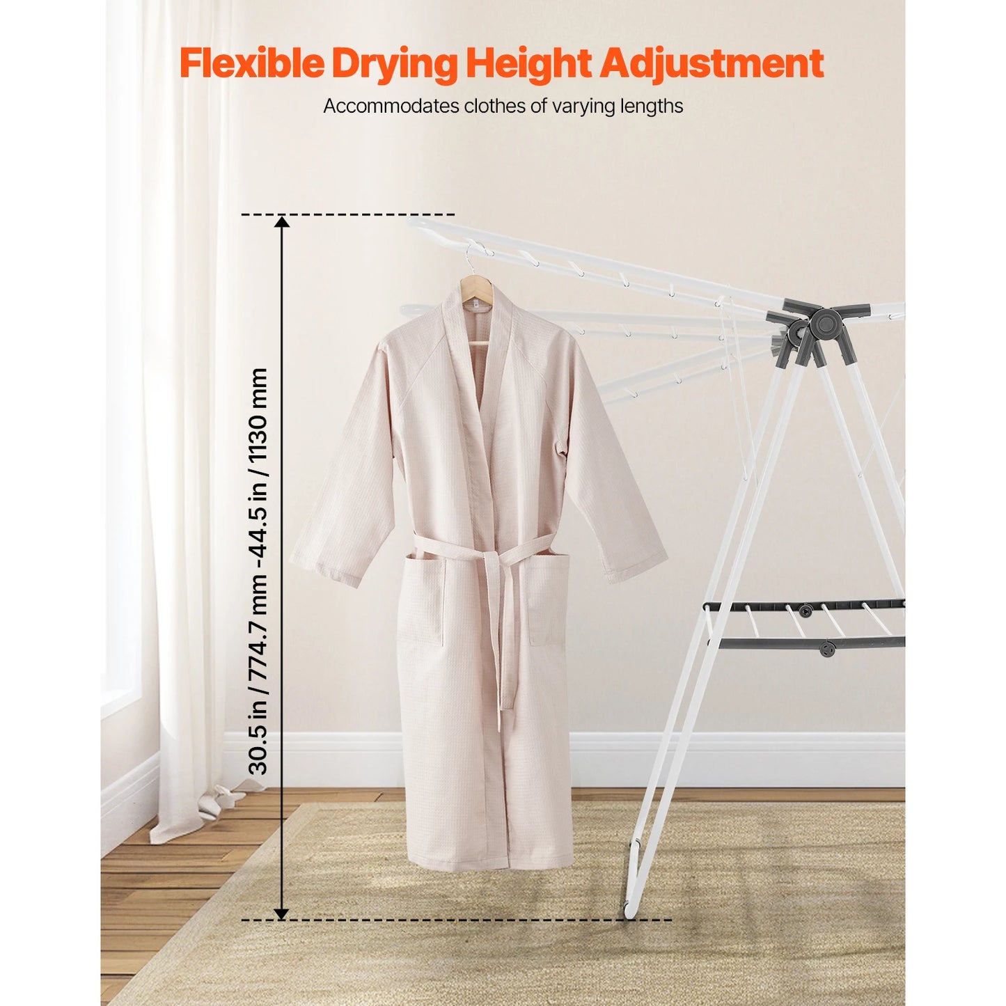 Clothes Drying Rack Foldable Laundry Dryer Rack With Sock Clips