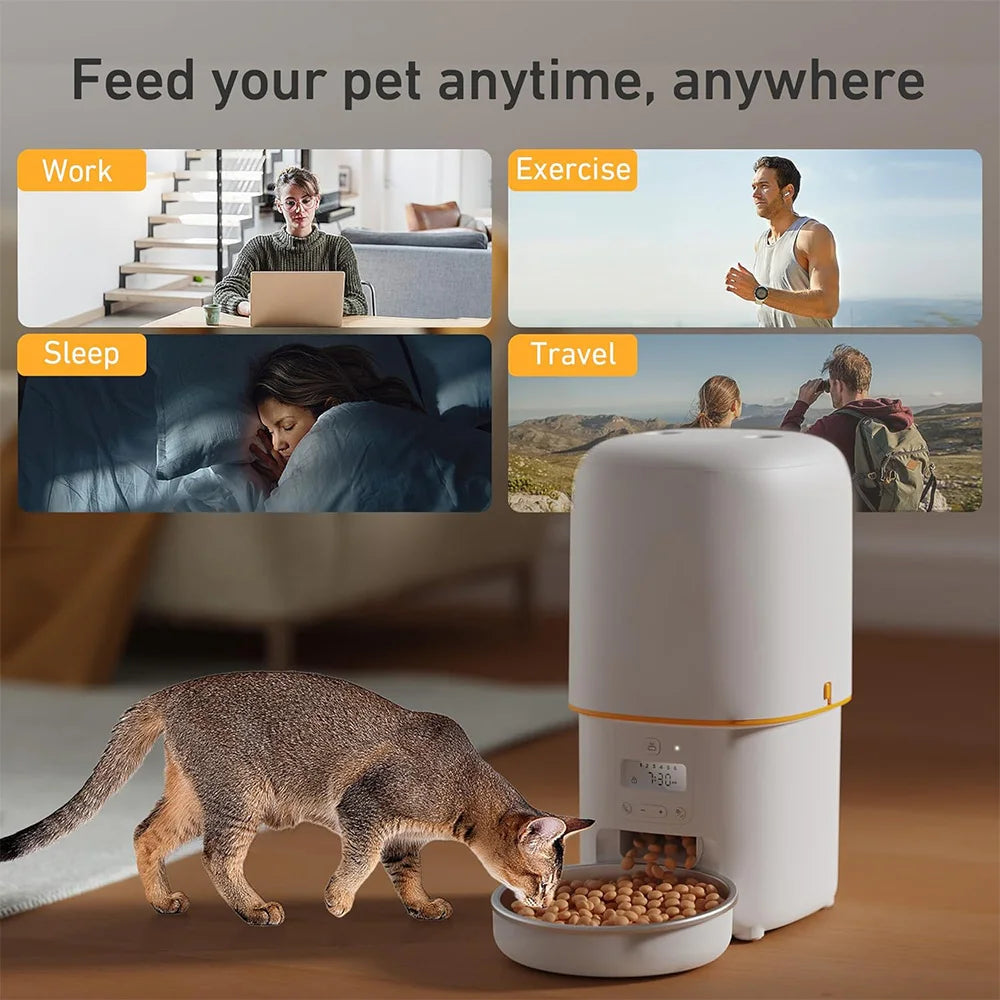 Nityers Automatic Cat Feeder with Timed Dispenser and Voice Recorder