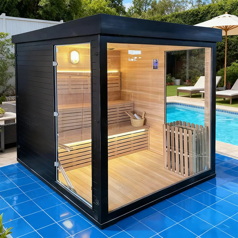 Outdoor Cedar Sauna Room Prefabricated Wooden Steam House