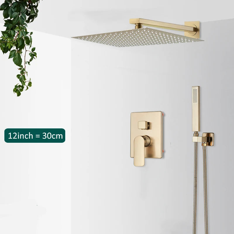 Quyanre Bathroom Wall Mounted Rainfall Shower System