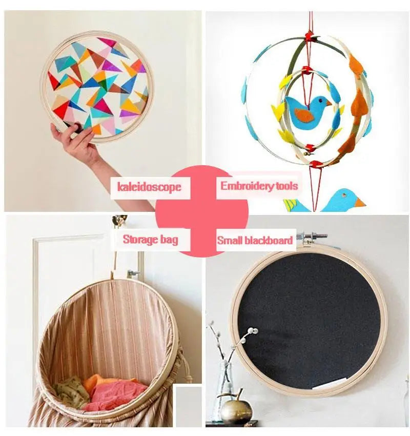 Wooden Embroidery Hoops Set Bamboo Frames For DIY Cross Stitch