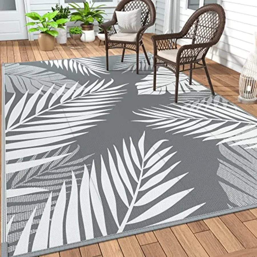 Outdoor Rug Waterproof for Patios Clearance, Reversible Plastic Straw Camping Carpet, Large Area Rugs Mats for RV, Picnic, Back