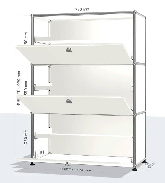 Bigcityfur Modern Metal Corner TV Stand Storage Cabinet