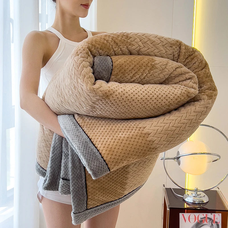 KDV Milk Velvet Blanket For Bed Spring Autumn Grade A