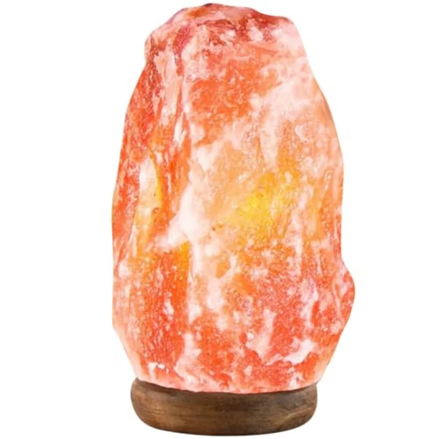 Himalayan Salt Lamp 8 10" 7 11 lb Dimmable Pink Rock Salt Lamp with Wooden Base and Night Light Bulb, Spa Home Decor Lamp for B