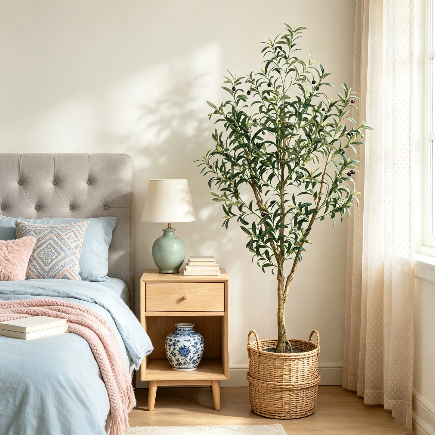 Olitree CN Olive Tree Artificial Indoor Plant With Wood Trunk