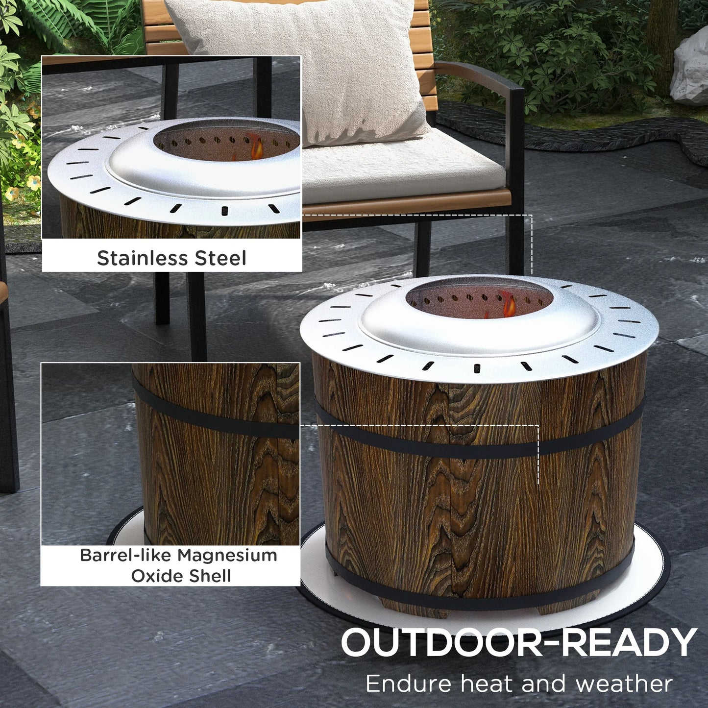 Smokeless Double Combustion Outdoor Wood Burning Fire Pit