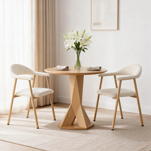 JHK Linen Fabric Upholstered Living Chairs Set of 2 Modern Farmhouse Kitchen Side Chairs with Curved Backrest and Metal Legs Accent Chairs for Dining Room