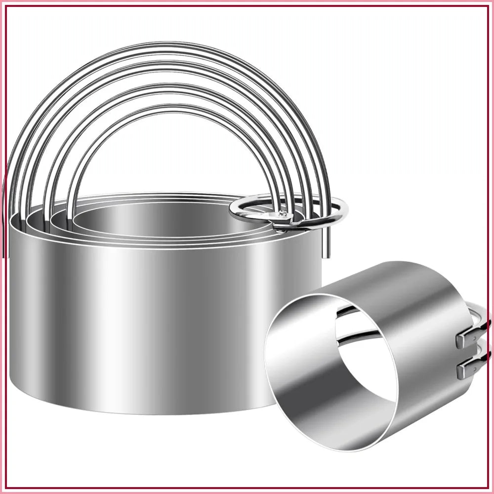 5-Piece Round Cookie Cutter Set Stainless Steel Ergonomic Handles