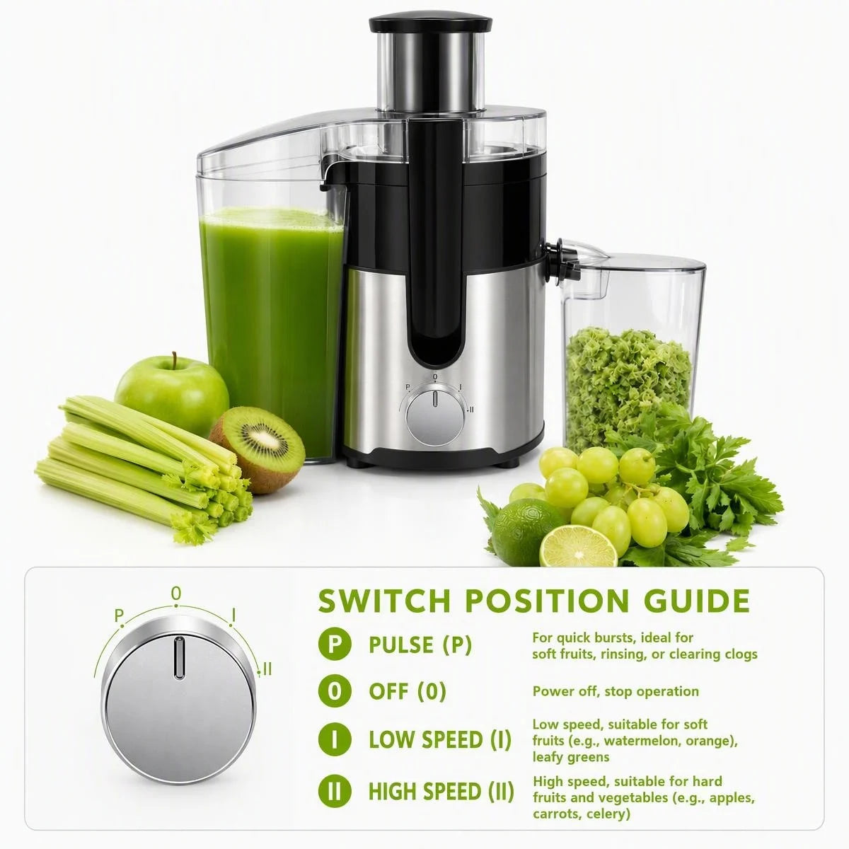 Automatic Centrifugal Juicer With Wide Feed Chute For Fresh Produce