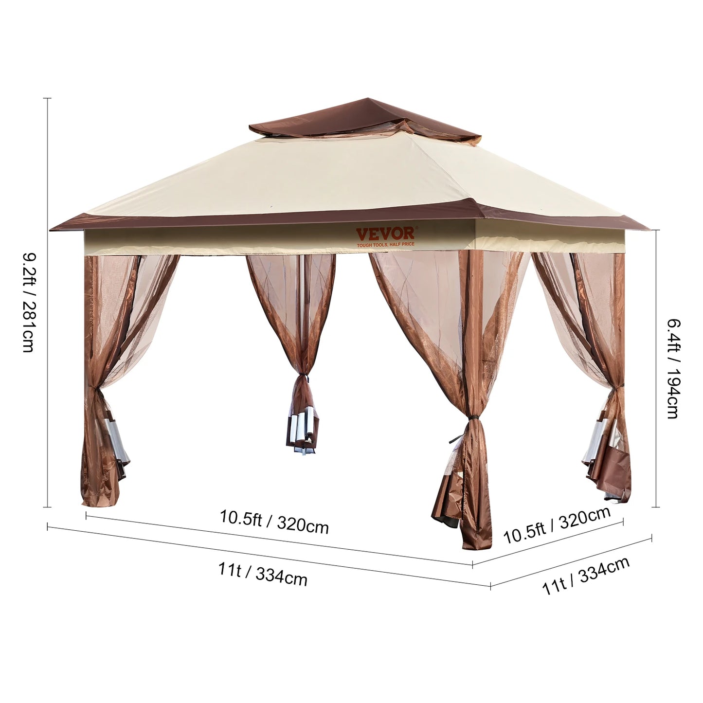Portable Gazebo Canopy Tent Waterproof Collapsible Market Shelter