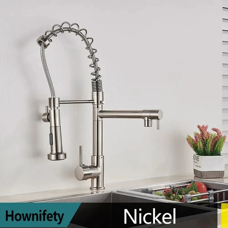 Hownifety Spring Kitchen Faucet with Pull Down Spout