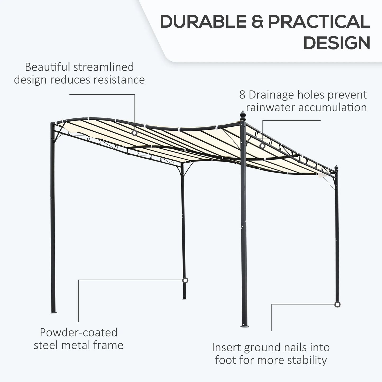 Steel Outdoor Pergola Gazebo Canopy For Patio And Backyard