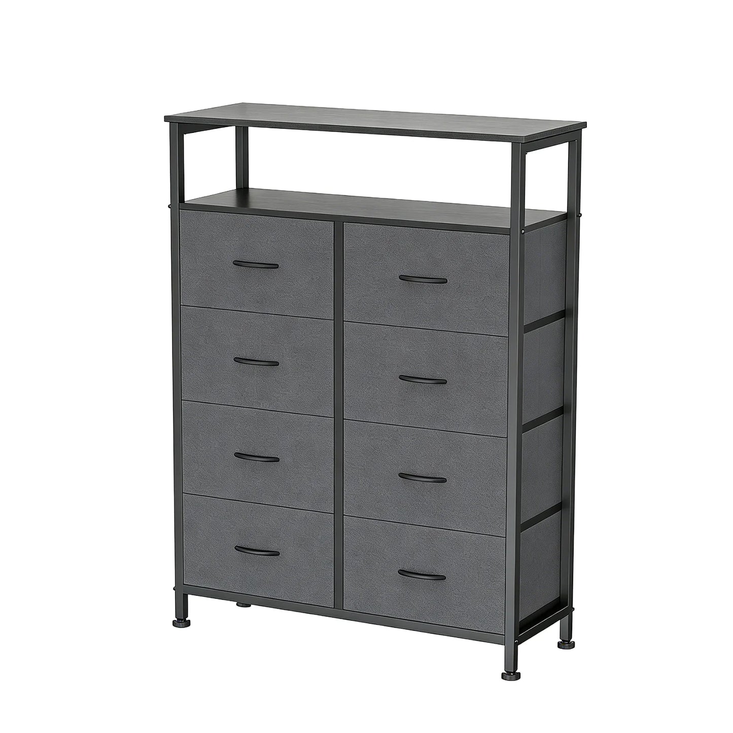 MCQ Wood TV Stand With Charging Station And Fabric Drawers