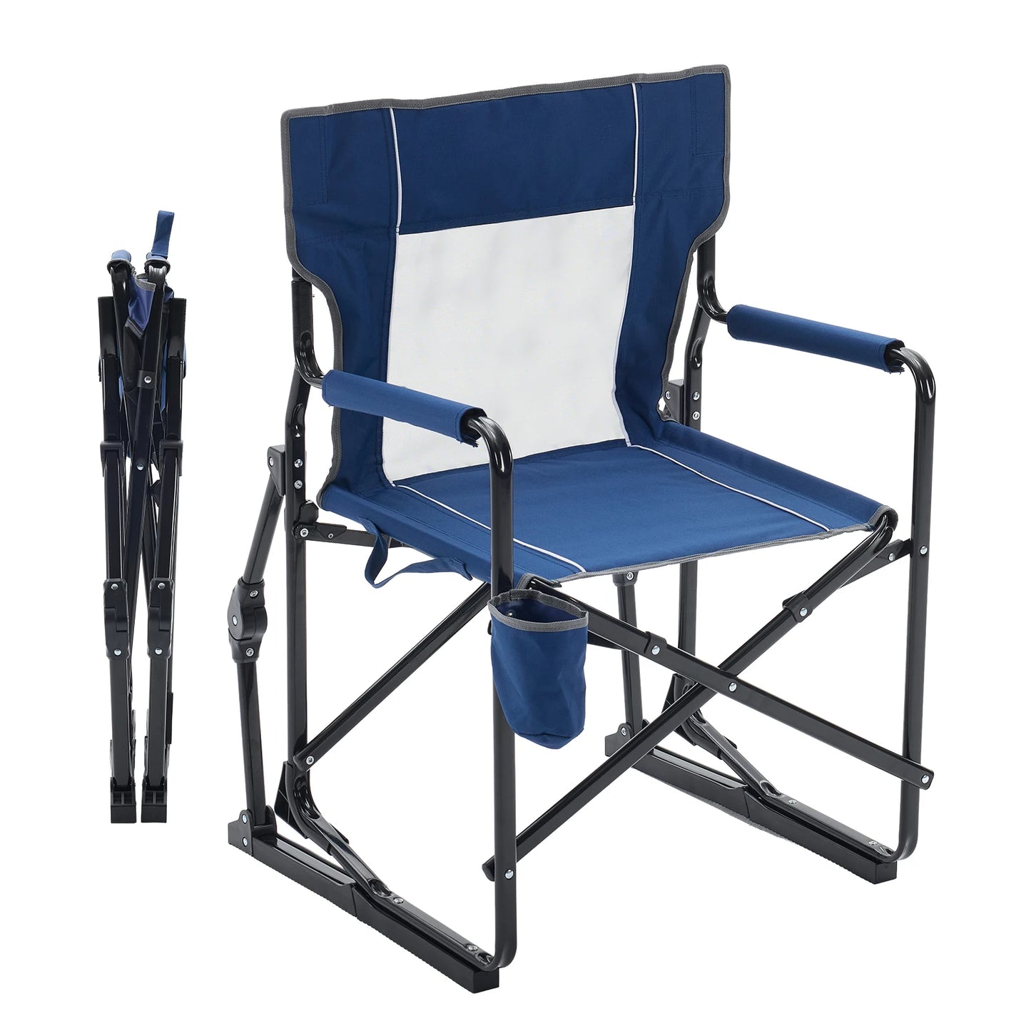 JHK Outdoor Folding Camping Chair With Mesh Back Waterproof Armrests