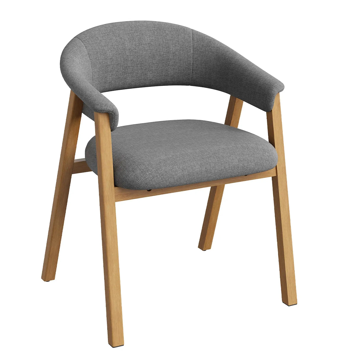 HiMISS Modern Barrel Dining Chairs With Arms Linen Upholstered