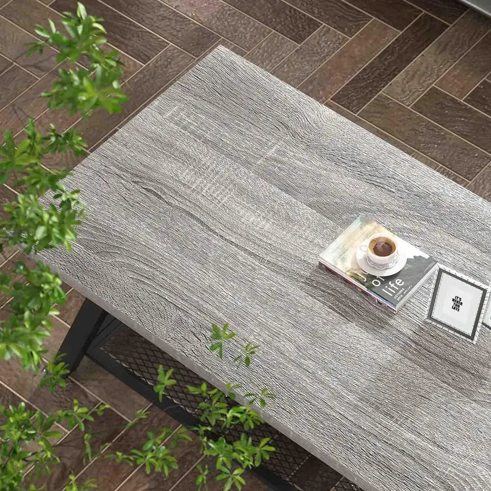 Industrial Rustic Wood And Metal Coffee Table With Storage