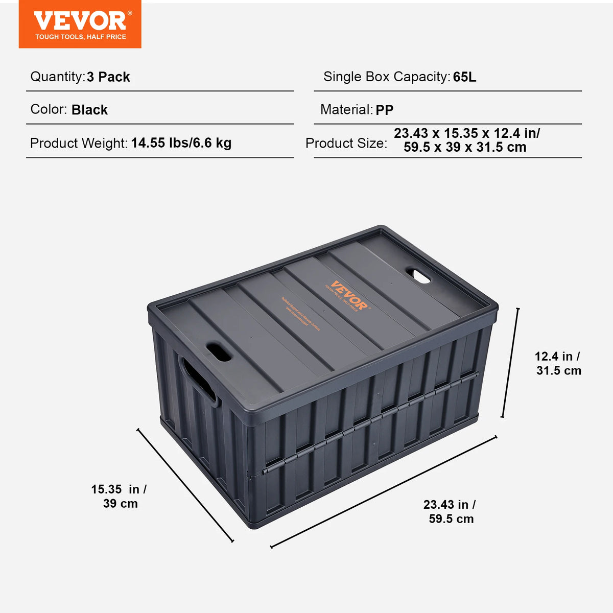 Collapsible Stackable Storage Bins With Lids For Garage Organization