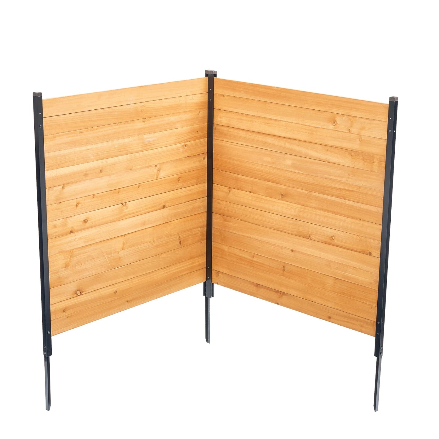 SucceBuy Wood Privacy Fence Screen For Air Conditioner Unit With Stakes